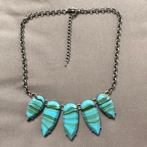 Teal chunky necklace